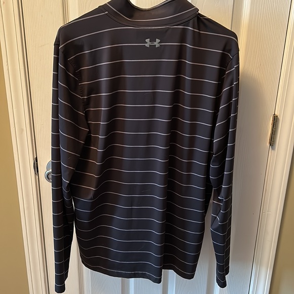 Under Armour 1/4 zip pullover. Black with gray stripes. - Picture 4 of 4